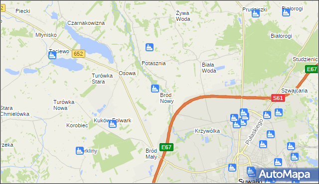 mapa Bród Nowy, Bród Nowy na mapie Targeo