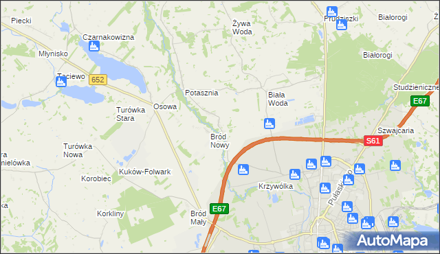 mapa Bród Stary, Bród Stary na mapie Targeo