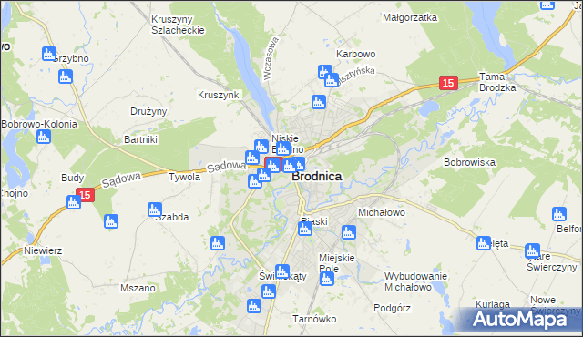mapa Brodnica, Brodnica na mapie Targeo