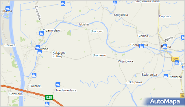 mapa Broniewo gmina Stegna, Broniewo gmina Stegna na mapie Targeo