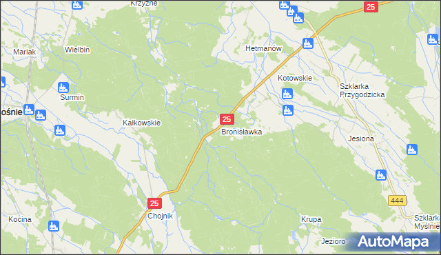 mapa Bronisławka gmina Sośnie, Bronisławka gmina Sośnie na mapie Targeo