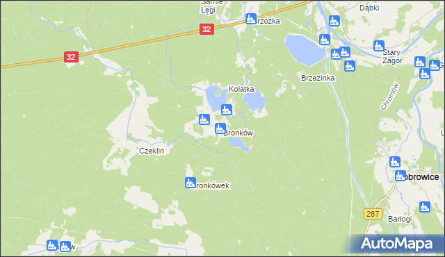 mapa Bronków, Bronków na mapie Targeo