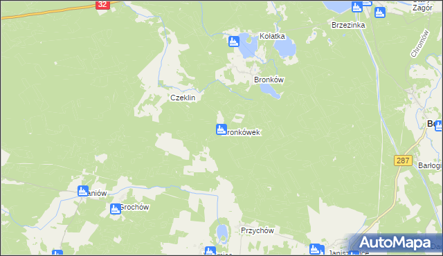 mapa Bronkówek, Bronkówek na mapie Targeo