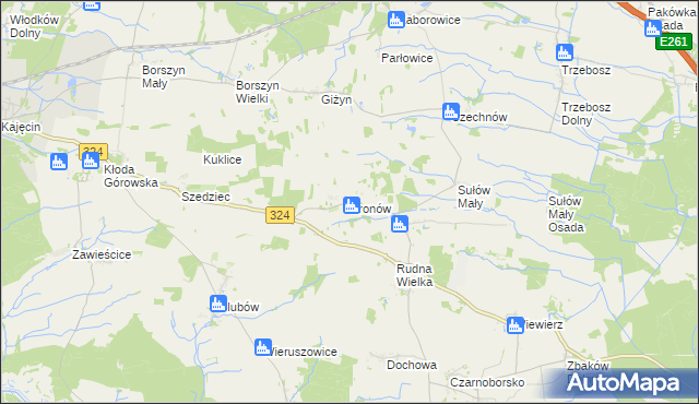 mapa Bronów gmina Góra, Bronów gmina Góra na mapie Targeo