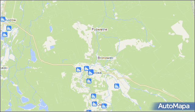 mapa Bronowiec, Bronowiec na mapie Targeo