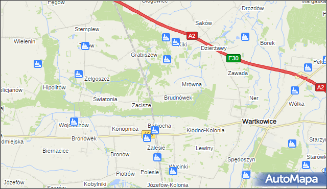 mapa Brudnówek, Brudnówek na mapie Targeo