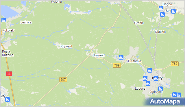 mapa Brusiek, Brusiek na mapie Targeo