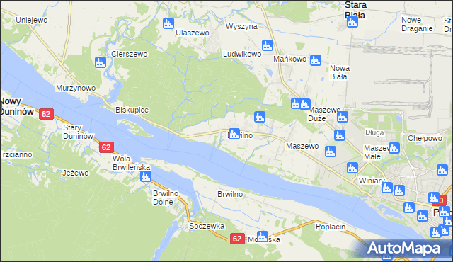 mapa Brwilno gmina Stara Biała, Brwilno gmina Stara Biała na mapie Targeo