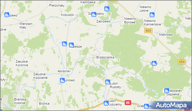 mapa Brześcianka, Brześcianka na mapie Targeo