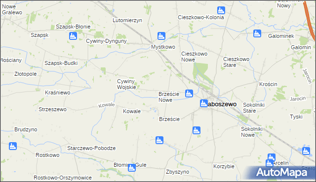 mapa Brzeście Nowe, Brzeście Nowe na mapie Targeo