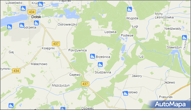 mapa Brześnica, Brześnica na mapie Targeo