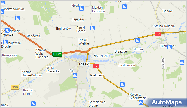 mapa Brzeziczki, Brzeziczki na mapie Targeo