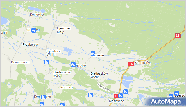 mapa Brzezie gmina Trzebnica, Brzezie gmina Trzebnica na mapie Targeo