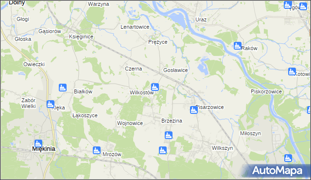 mapa Brzezinka Średzka, Brzezinka Średzka na mapie Targeo