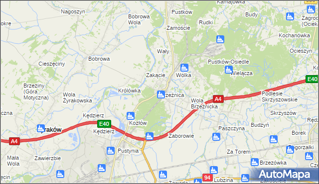 mapa Brzeźnica gmina Dębica, Brzeźnica gmina Dębica na mapie Targeo