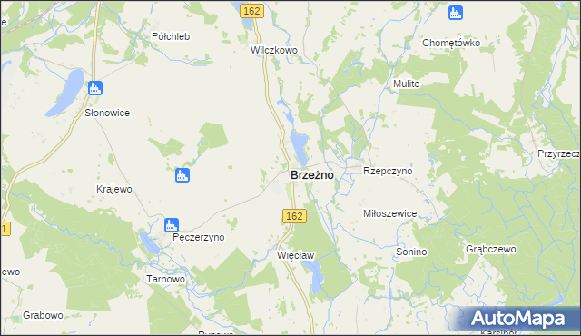 mapa Brzeżno, Brzeżno na mapie Targeo