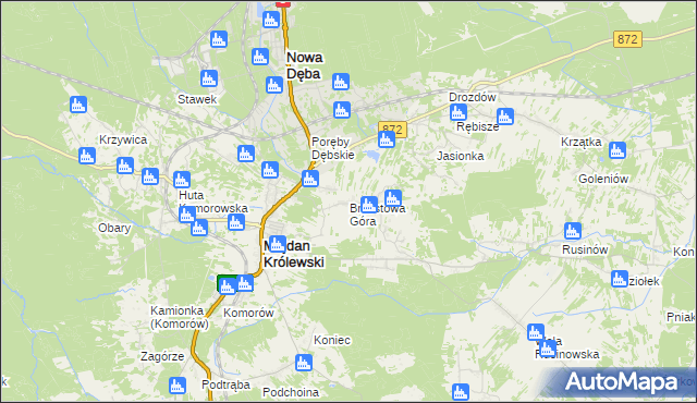 mapa Brzostowa Góra, Brzostowa Góra na mapie Targeo