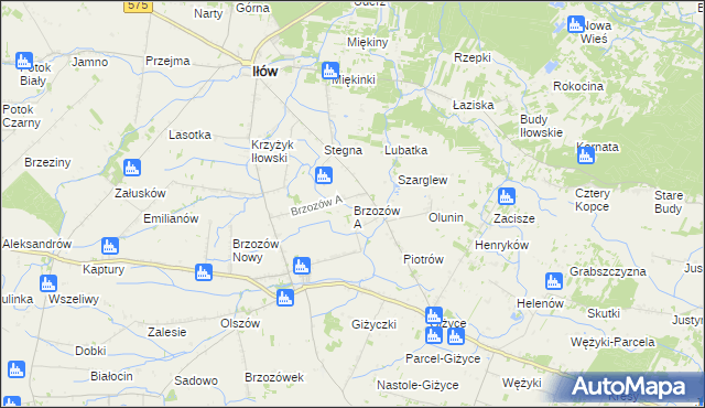 mapa Brzozów A, Brzozów A na mapie Targeo