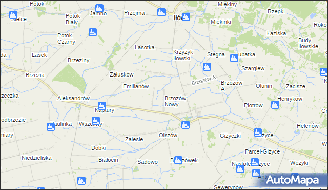 mapa Brzozów Nowy, Brzozów Nowy na mapie Targeo