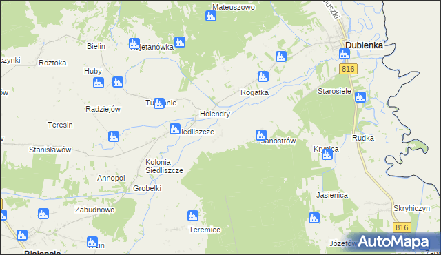 mapa Brzozowiec gmina Dubienka, Brzozowiec gmina Dubienka na mapie Targeo