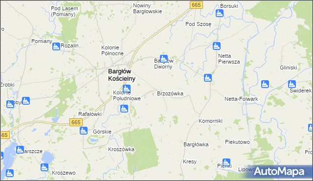 mapa Brzozówka gmina Bargłów Kościelny, Brzozówka gmina Bargłów Kościelny na mapie Targeo