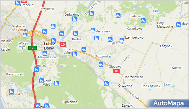 mapa Brzozówka gmina Obrowo, Brzozówka gmina Obrowo na mapie Targeo