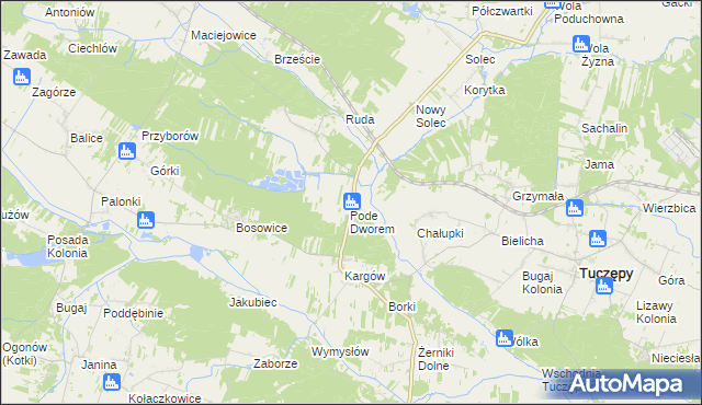 mapa Brzozówka gmina Tuczępy, Brzozówka gmina Tuczępy na mapie Targeo