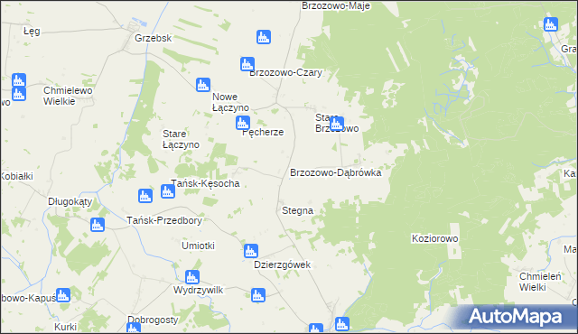 mapa Brzozowo-Dąbrówka, Brzozowo-Dąbrówka na mapie Targeo