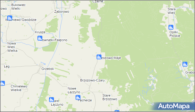mapa Brzozowo-Maje, Brzozowo-Maje na mapie Targeo
