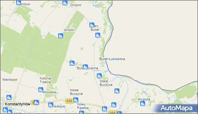 mapa Bubel-Łukowiska, Bubel-Łukowiska na mapie Targeo