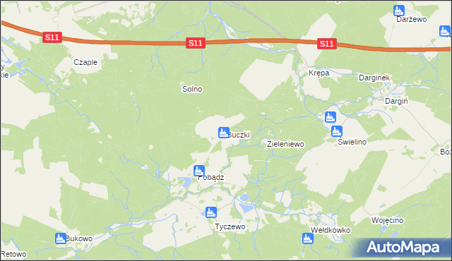 mapa Buczki gmina Tychowo, Buczki gmina Tychowo na mapie Targeo