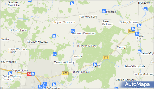 mapa Buczyno-Mikosy, Buczyno-Mikosy na mapie Targeo