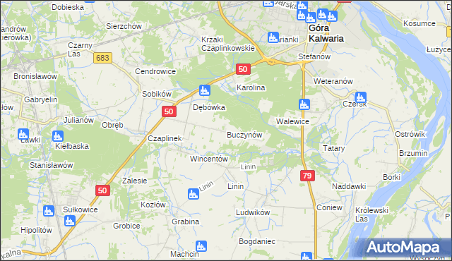 mapa Buczynów, Buczynów na mapie Targeo