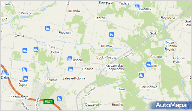 mapa Budki-Rososz, Budki-Rososz na mapie Targeo