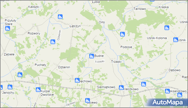 mapa Budne gmina Troszyn, Budne gmina Troszyn na mapie Targeo