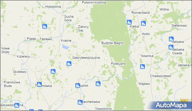 mapa Budno gmina Janów, Budno gmina Janów na mapie Targeo