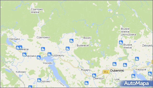 mapa Budwiecie, Budwiecie na mapie Targeo