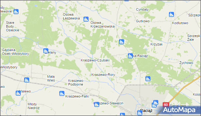 mapa Budy Kraszewskie, Budy Kraszewskie na mapie Targeo