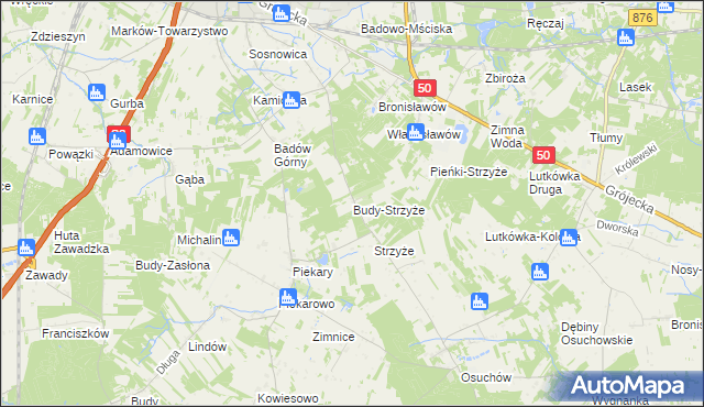 mapa Budy-Strzyże, Budy-Strzyże na mapie Targeo