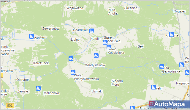 mapa Budy Uśniackie, Budy Uśniackie na mapie Targeo