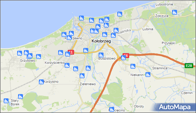 mapa Budzistowo, Budzistowo na mapie Targeo