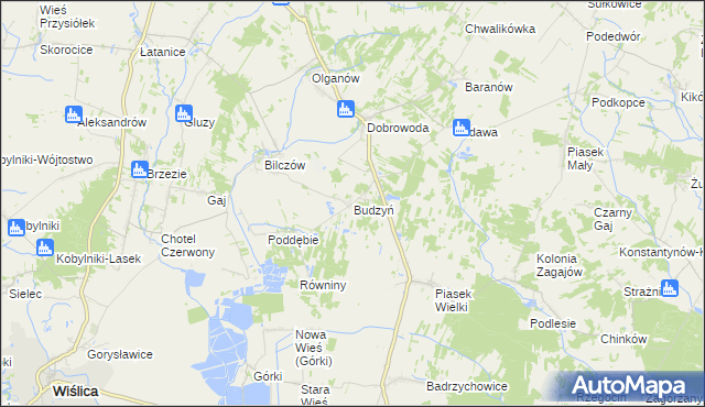 mapa Budzyń gmina Busko-Zdrój, Budzyń gmina Busko-Zdrój na mapie Targeo