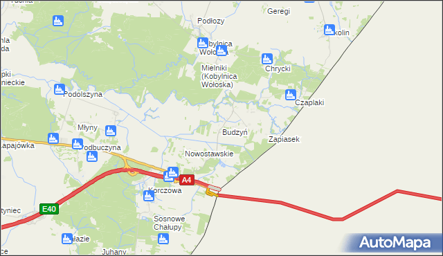 mapa Budzyń gmina Radymno, Budzyń gmina Radymno na mapie Targeo