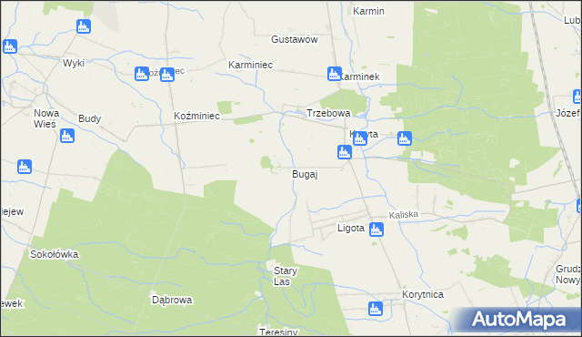 mapa Bugaj gmina Raszków, Bugaj gmina Raszków na mapie Targeo
