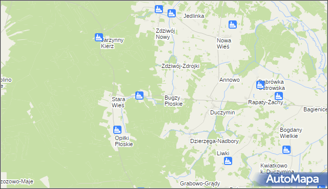 mapa Bugzy Płoskie, Bugzy Płoskie na mapie Targeo