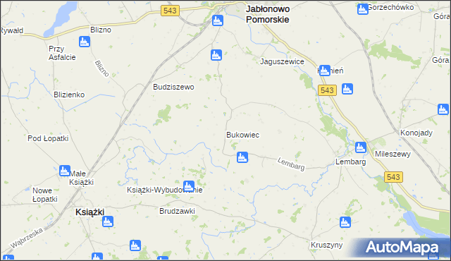 mapa Bukowiec gmina Jabłonowo Pomorskie, Bukowiec gmina Jabłonowo Pomorskie na mapie Targeo