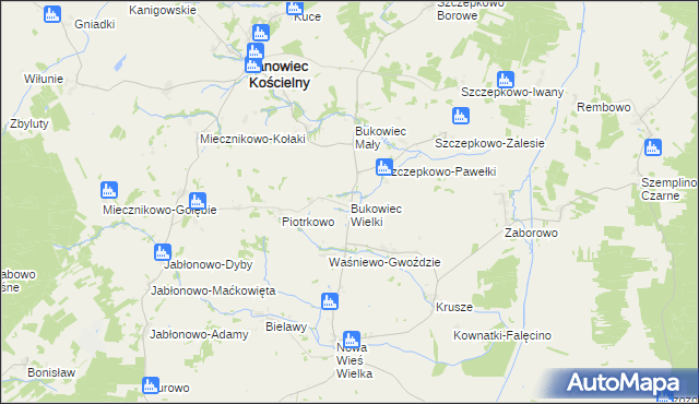 mapa Bukowiec Wielki, Bukowiec Wielki na mapie Targeo