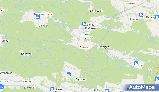 mapa Bukowo gmina Murów, Bukowo gmina Murów na mapie Targeo