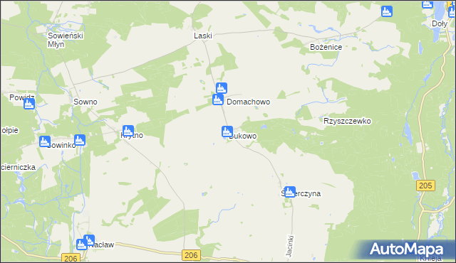 mapa Bukowo gmina Polanów, Bukowo gmina Polanów na mapie Targeo