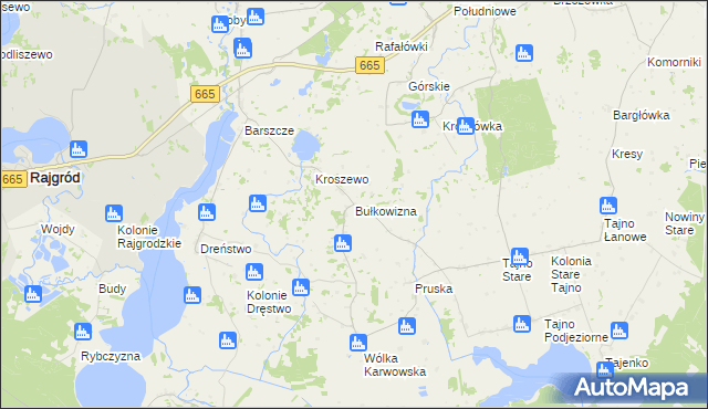 mapa Bułkowizna, Bułkowizna na mapie Targeo